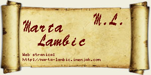 Marta Lambić vizit kartica